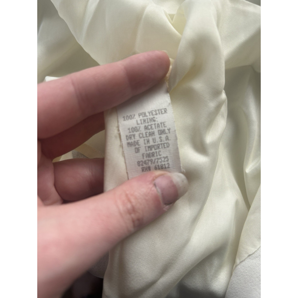 VTG Scaasi Dress Ivory Cream Coat Dress NWT Size 4 Gold Buttons Old Money 90s - Picture 12 of 16